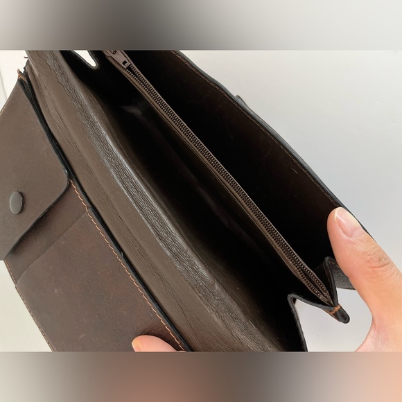 70s’ Vintage GUCCI GG Sylvie Web Sherry Line Brown Leather Clutch Bag - Picture 11 of 15